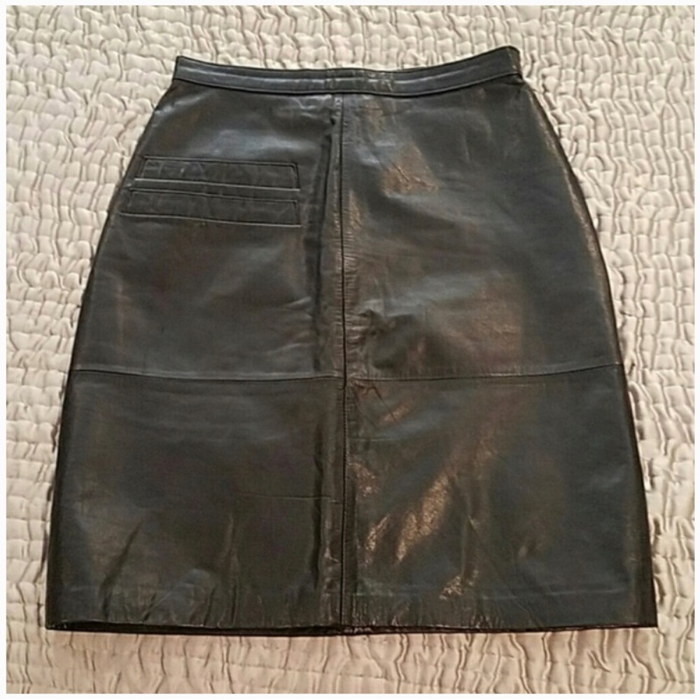 Pia Rucci Leather Skirt 1980s
